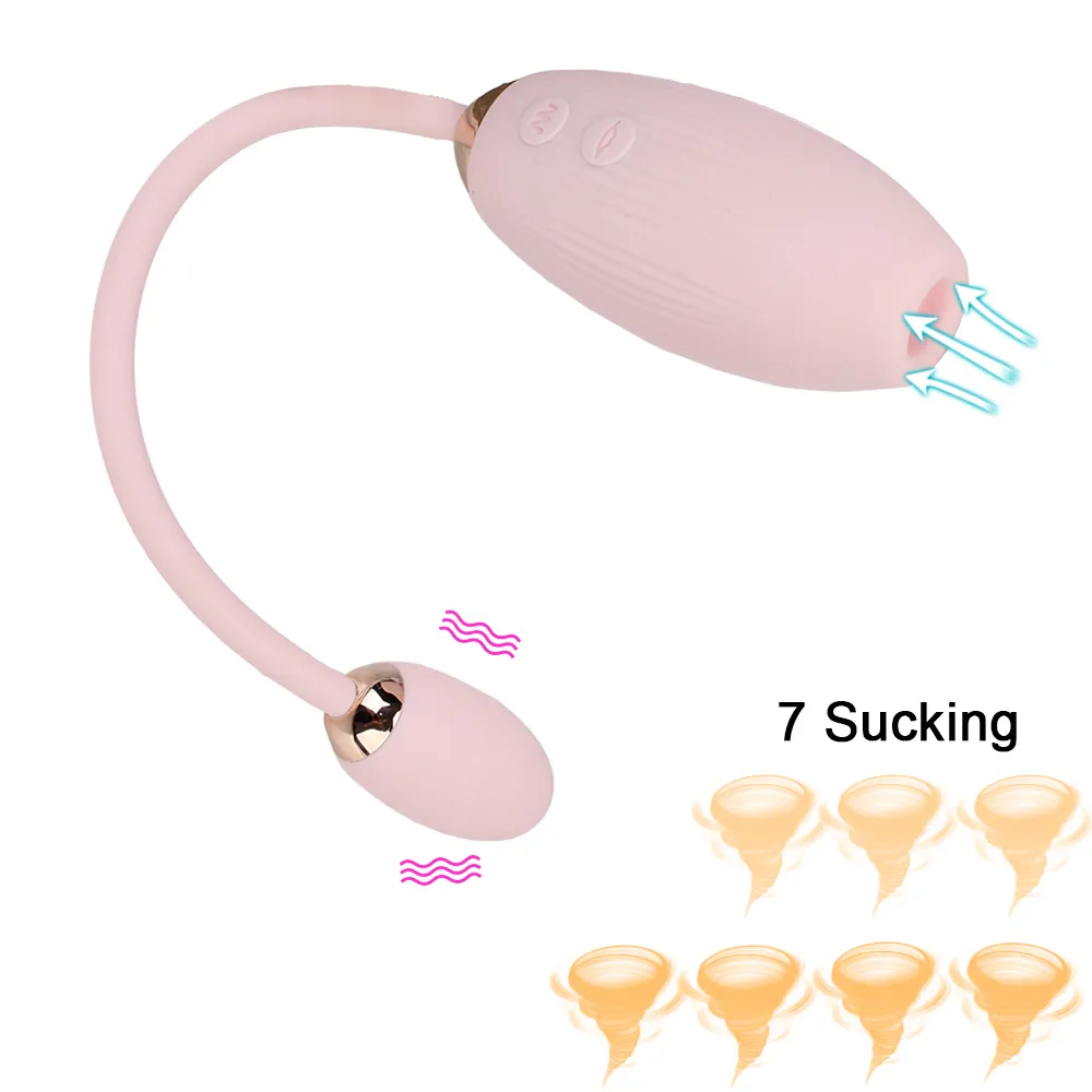 Vaginal sugande vibrator för kvinnor 7 Frekvens Nippel Massage G SPOT DUBBEL Huvud Klitoris Stimulera sexiga leksaker Vuxna produkter