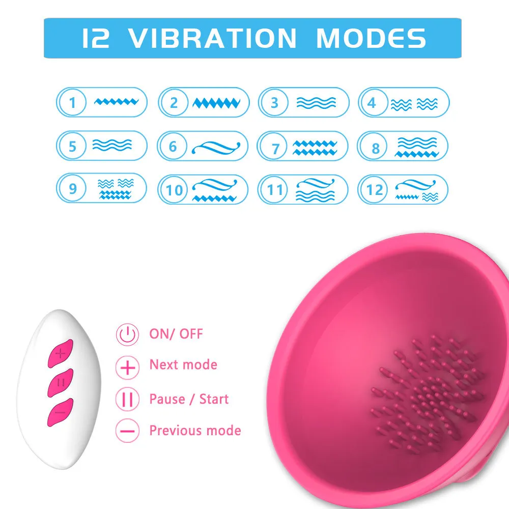 12 Modes mamelons Stimulation vibrateur élargissement du sein femme masturbateur adulte sexy jouets pour femmes télécommande