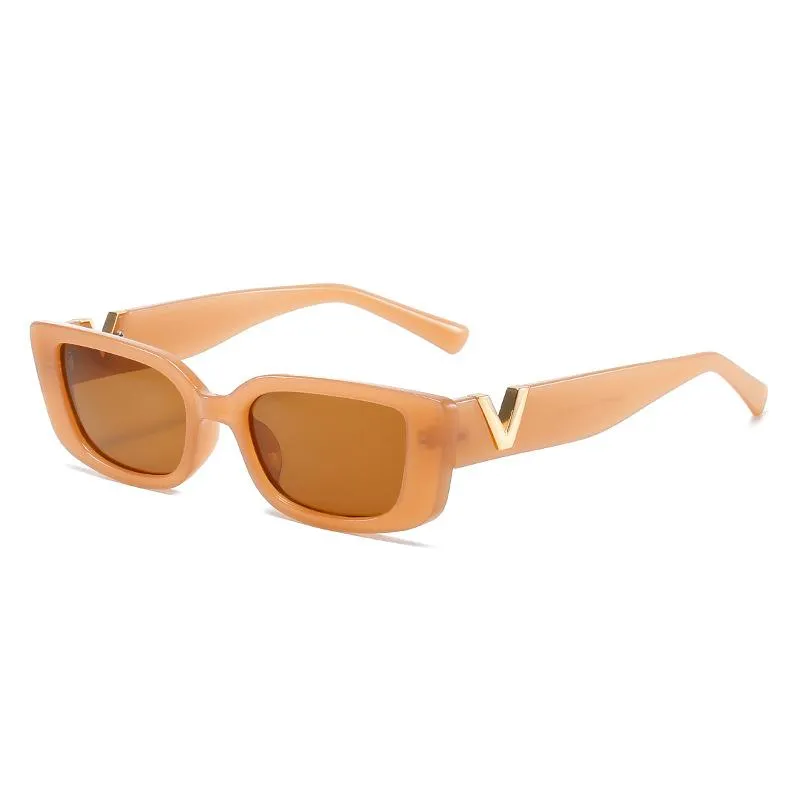 Солнцезащитные очки винтажная квадратная кадра для женщин с мужчинами с V брендом Disiger Luxury Fashion Ladies Sun Glasses Shades UV400 WOLOTS SU206M