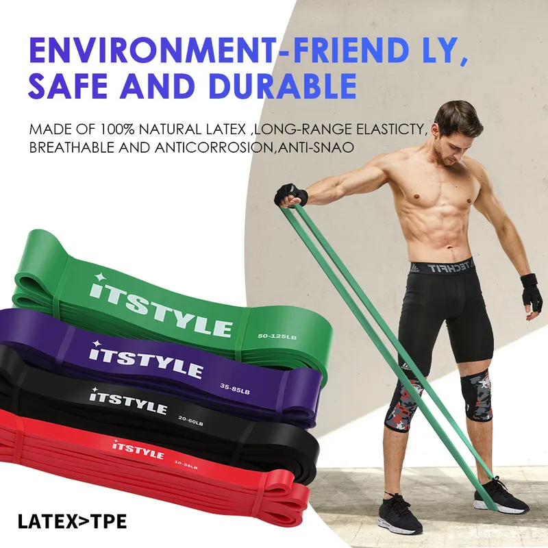 41" Fitness Resistance Bands Natural Latex Power rubber Expander gym training workout Yoga elastic Rubber band 220618