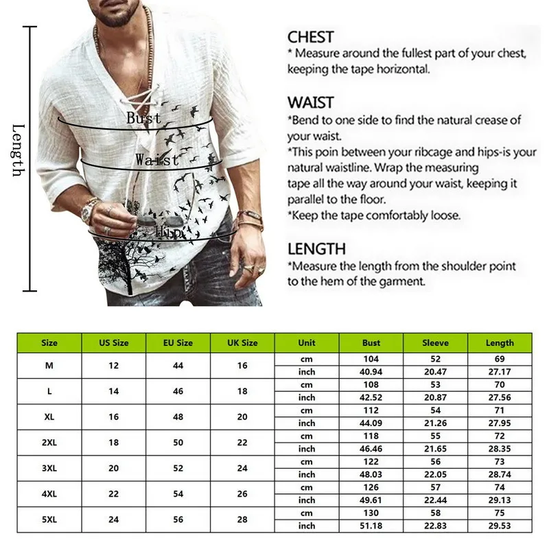 WENYUJH hommes mode Hippie chemise en lin décontracté manches moyennes col en V été plage lâche t-shirt hauts couleur unie t-shirts 220606