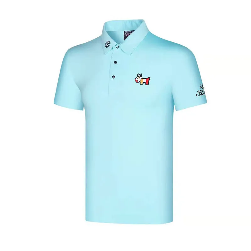 ゴルフ男性シャツメンズポロ Tシャツ快適な通気性トップス服ファッションスポーツウェア 220712