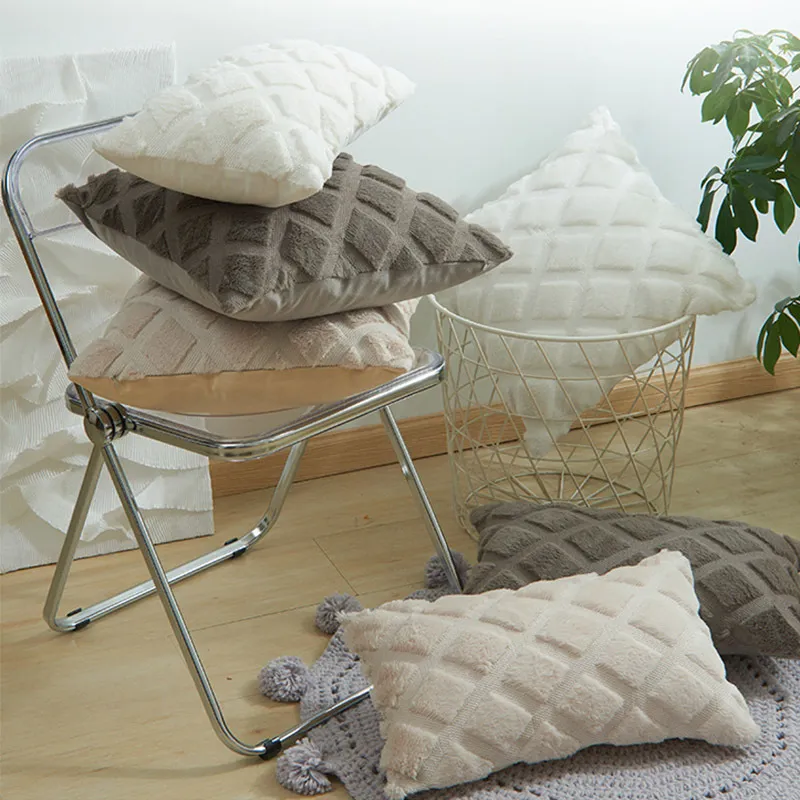 Kuddefodral Plush Velvet Cushion Soft Throw Pillow Case 30x50 40x40 45x45 SOFA Fall Winter Home Decor Nordic Pillow Case Soild 220623