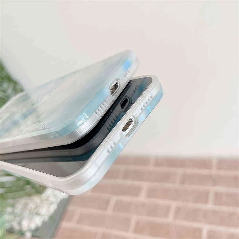 Модный чехол для телефона Art Ins сине-белые облака с градиентом для iPhone 13 12 11 Pro XS Max X XR 8 7 Plus AA22036657077