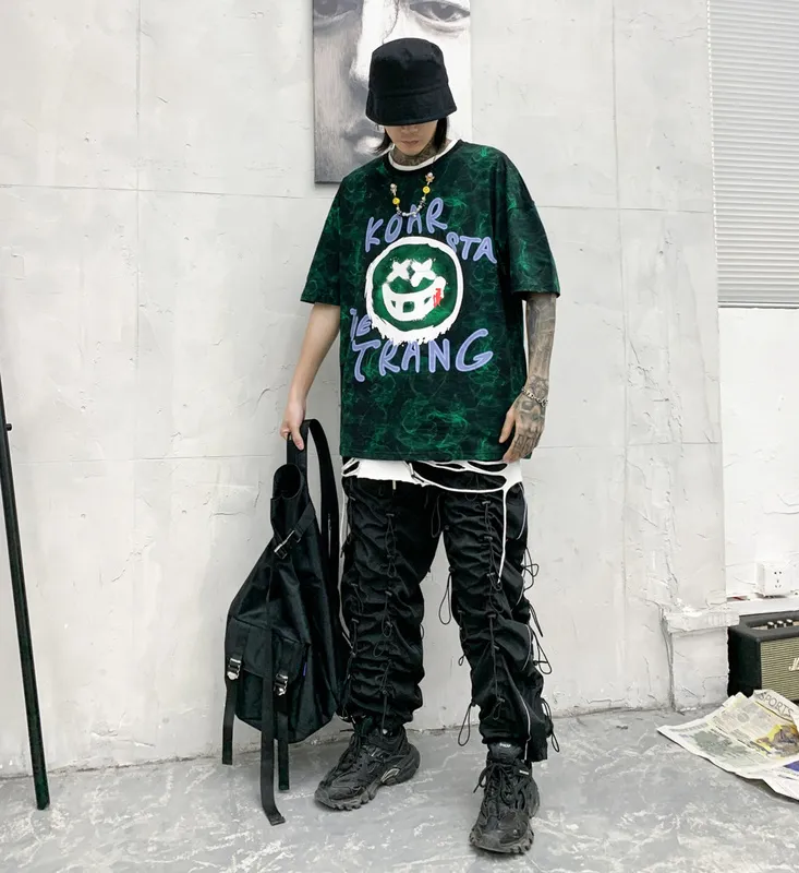 Herrstakbyxor Sweatpants Heavy Industry Funktionslast Långa byxor Hip Hop Streetwear Quick Dry Man Wide Ben Pants 220816