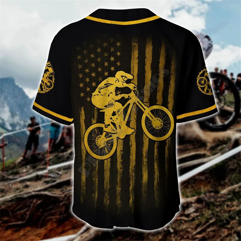 Mountain Cykling Anpassad namn Baseball Shirt Jersey S 3D Tryckt Men S Hip Hop Tops 220707