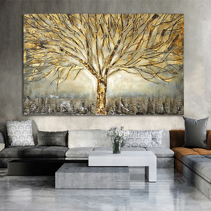 Oro albero della vita pittura a olio poster e stampe su tela immagini di arte astratta arte moderna della parete la decorazione del soggiorno di casa