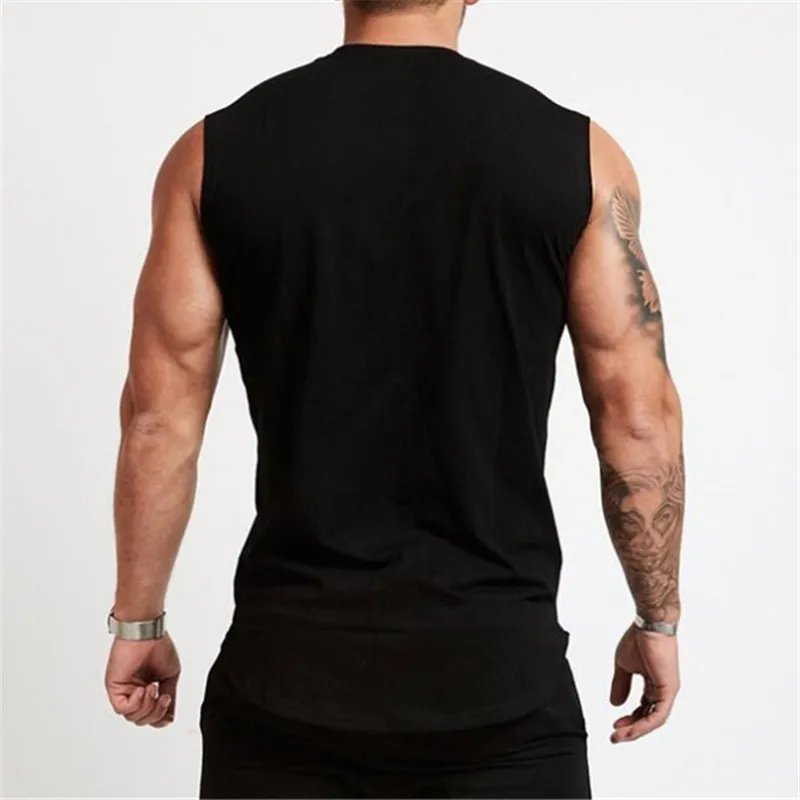 Gymkläder V Neck Bomull Bodybuilding Tank Top Mens Workout Sleeveless Shirt Fitness Sportkläder Kör Västar Muskel Singlets 220615