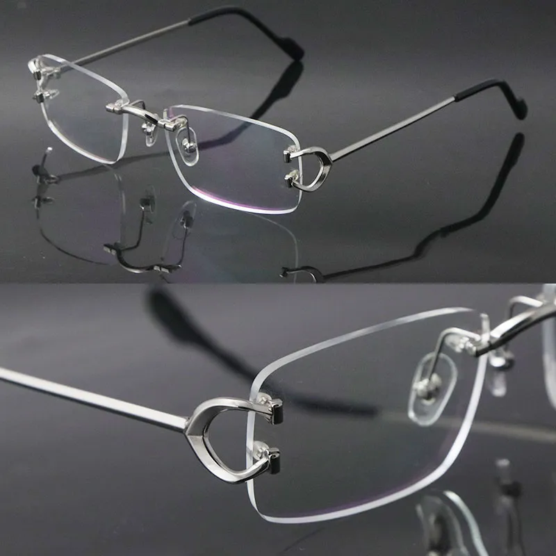 Nieuwste mode C Decoratie Randloze metalen frames Bijziend Brillen Mannen Vrouw CT03440 Grote vierkante brillen Mannelijke en vrouwelijke 18K Gold3053