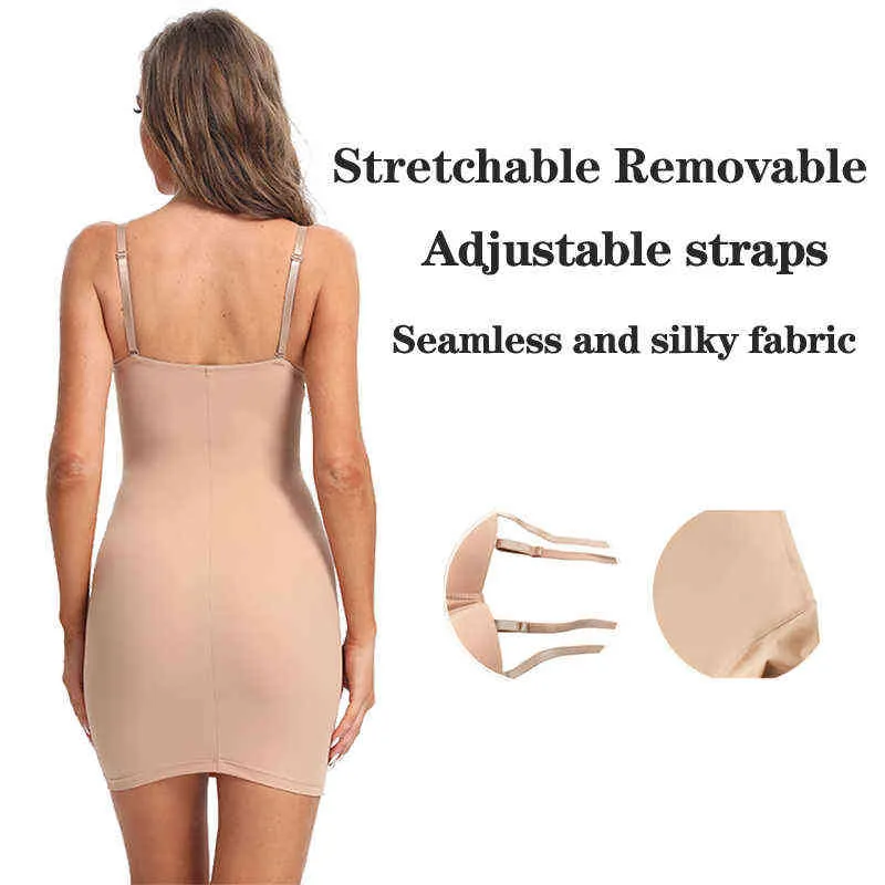 Schlankheits-Shapewear-Slip in voller Länge, Nude, gerades Rohrkleid, Körperformer, Damen, dünn, unter Kleidern, Halterung, Tasse, Schwarz, L220802