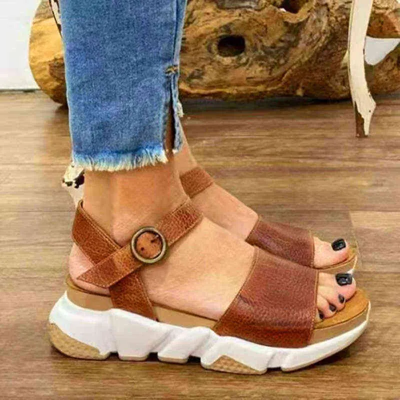 Sandálias de leopardo para mulheres de verão atikota elegante ao ar livre tornozelo tênis sapatos casuais senhora sandália de tamanho grande 2022 novo y220426