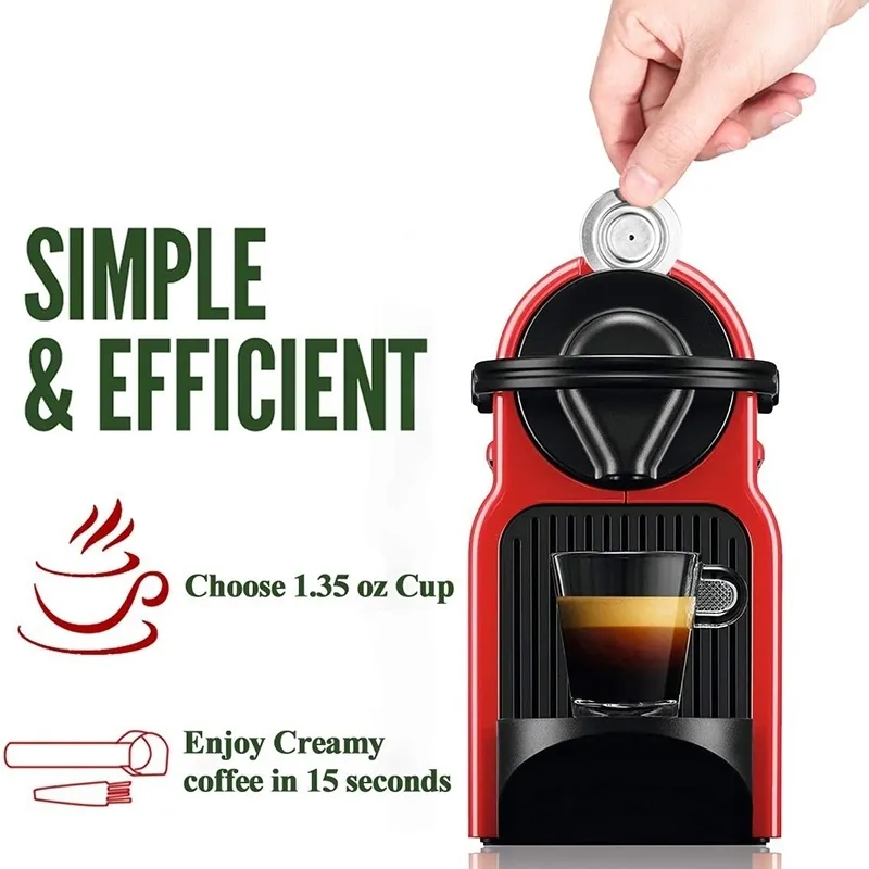 2X Espresso nachfüllbare Kapseln wiederverwendbare Nespresso Pod Kaffee Edelstahl kompatibel 220509