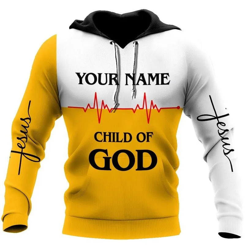 Christian Jesus Mens Hoodie Custom Name 3D All Over Printed Unisex Sweatshirt For women Autumn Casual Pullover Zipper Streetwear 220722