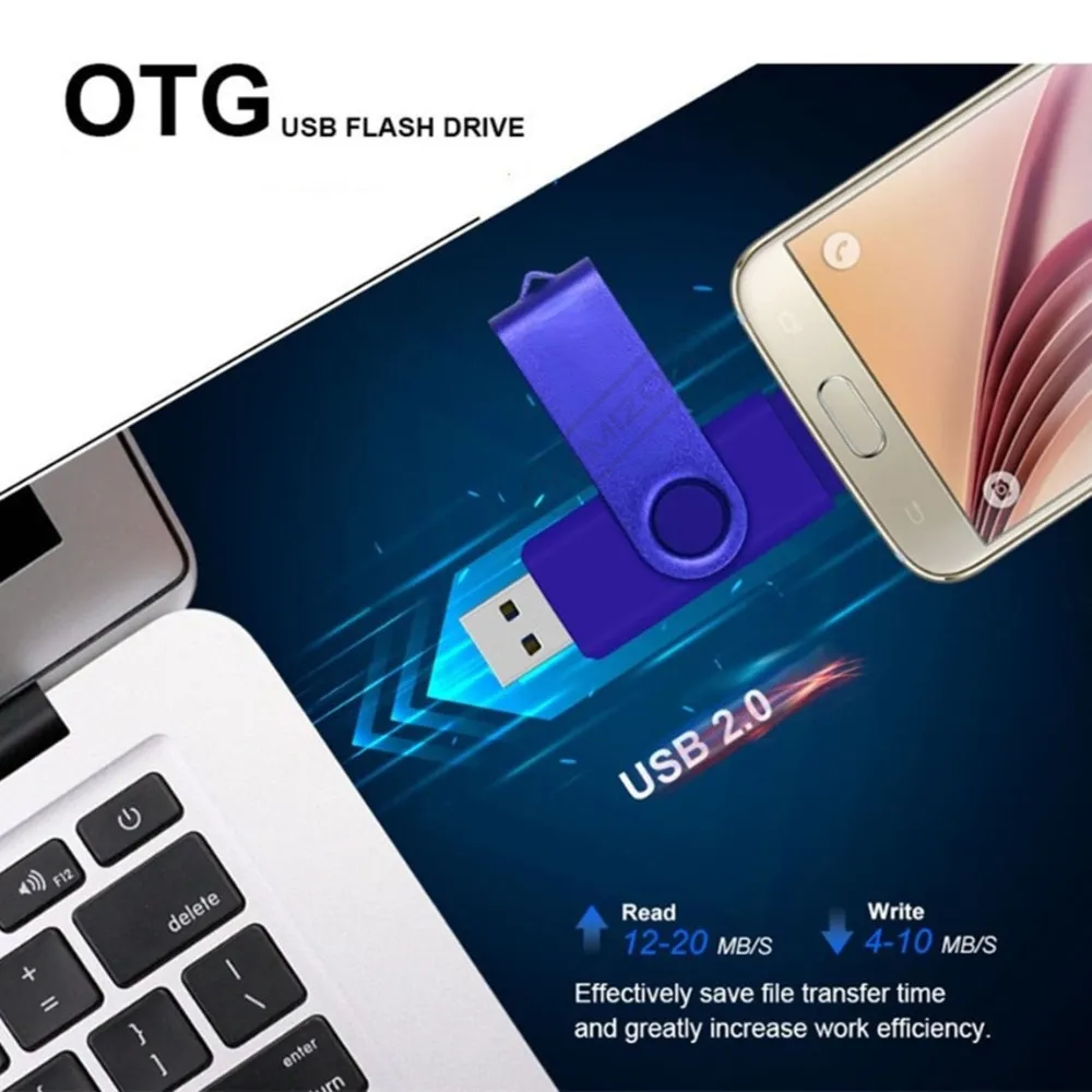 مخصص ملون OTG 2.0 محرك أقراص فلاش USB 8GB 16GB 32GB 64GB 128GB USB Stick Drive Pendrive عالية السرعة لجهاز الكمبيوتر المحمول للهاتف الذكي
