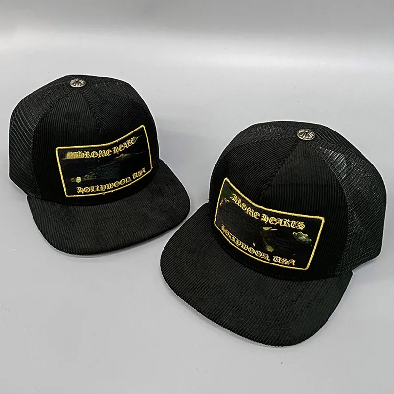 Design Gold Letter Embroidery Fashion Caps Male Hip Hop Travel Visor Mesh Male Female Cross Punk Baseball Hats Latest