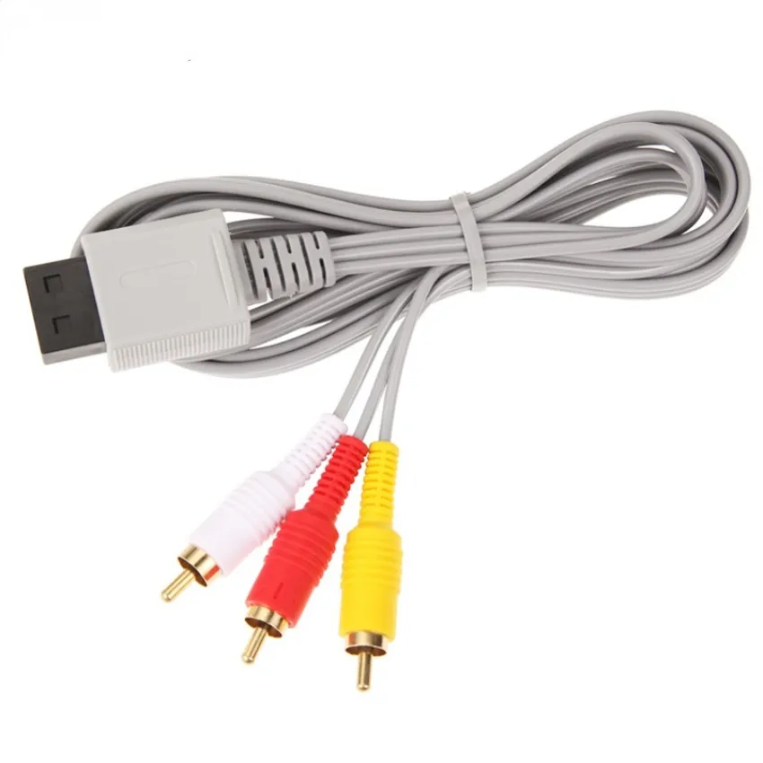 1.8m 3 RCA Audio Video AV Cable Composite Cord Wire for Nintendo Wii Controller Console