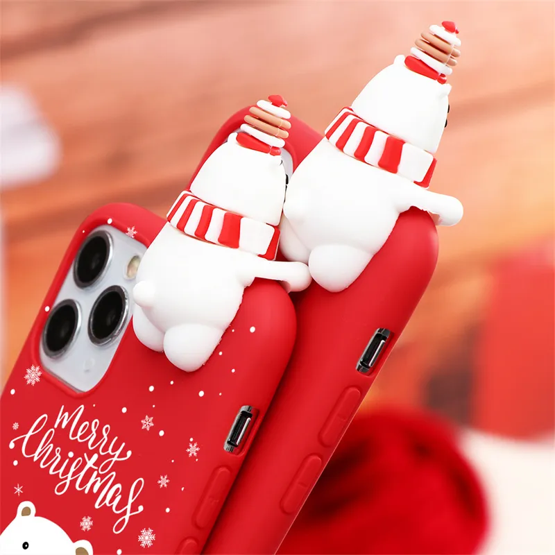 Casos de TPU suave da boneca de Natal para Xiaomi Redmi Nota 9 8 7 6 8t Pro 9s 9a 8a mi 11 a3 10 lite cc9e cc9 capa de telefone de desenho animado fofo