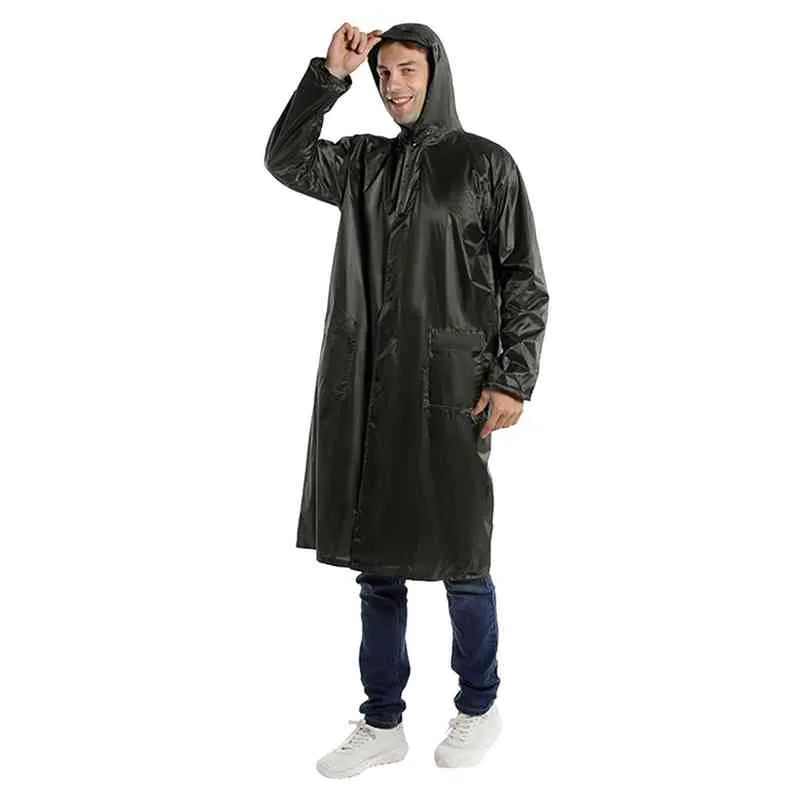 Kobiety i mężczyźni dorosły płaszcz przeciwdeszczowy Wodoodporny wiatraka Lekka kurtka zewnętrzna z kapturami i rękawami kurtka deszczowa L220725