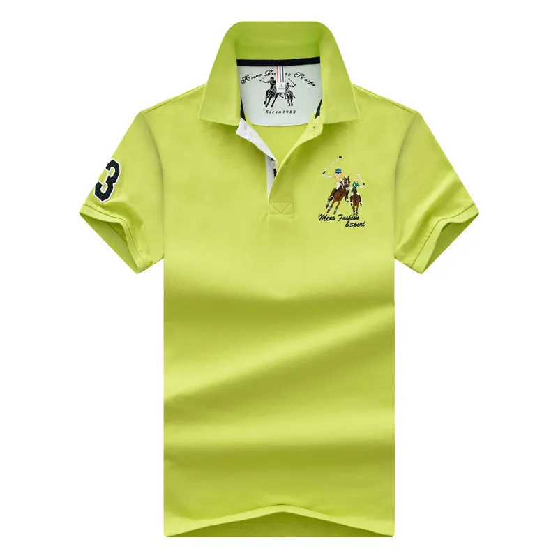 100% bomull andas kvalitet herr sommarmän mode golf toppar polos skjortor man gul casual kort ärm man polo skjorta 220514
