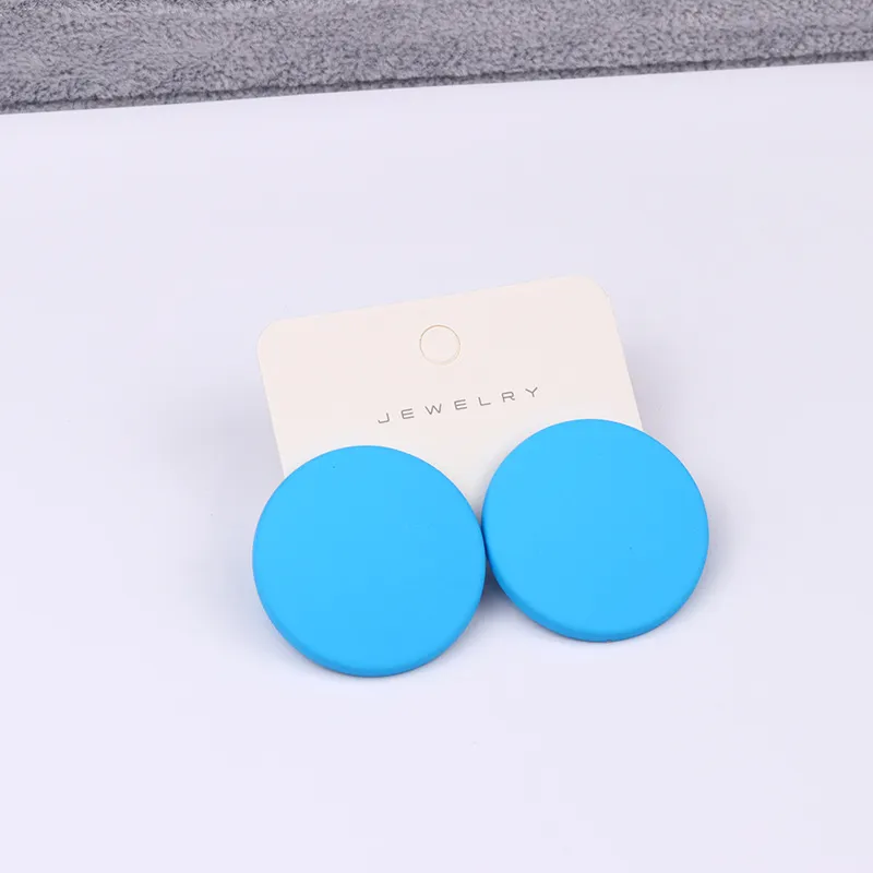 Boucles d'oreilles rondes avec peinture en aérosol pour femmes, bijoux d'oreilles simples en acrylique couleur bonbon, accessoires pour filles coréennes, 250t, nouvelle collection