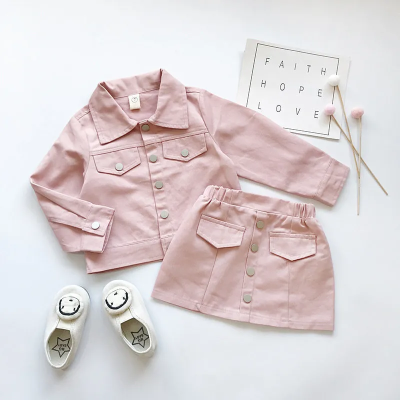 Baby Girl Clothes Set Cotton Infant Toddler Girls Jean Jacket Denim Skirt Spring Autumn Long Sleeve Clothing Sets Outfit 220620