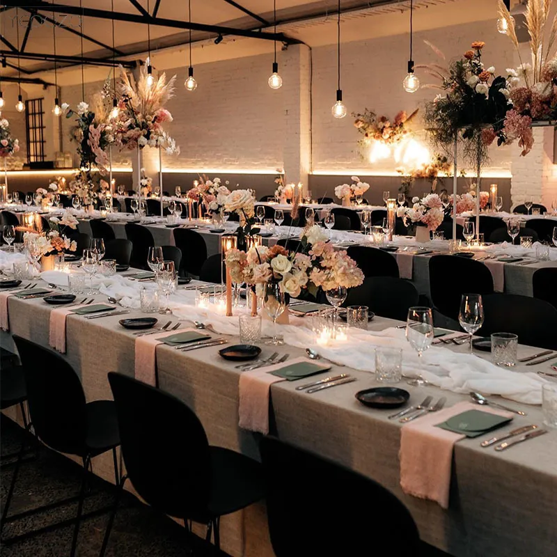 6 pièces 43x43 cm Table à dîner décor rustique torchons en mousseline, décor d'anniversaire rétro coton étamine, serviettes de mariage en gaze 220513
