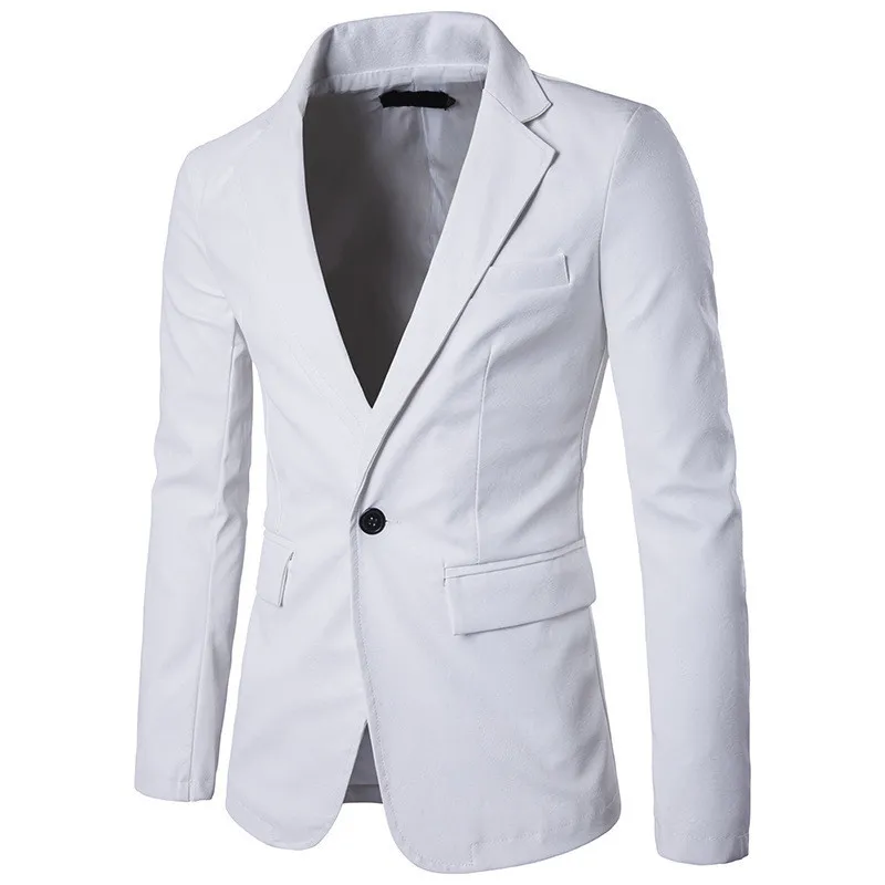 Otoño Invierno traje de cuero PU nuevo Color sólido Slim Fit moda hombres chaquetas X307