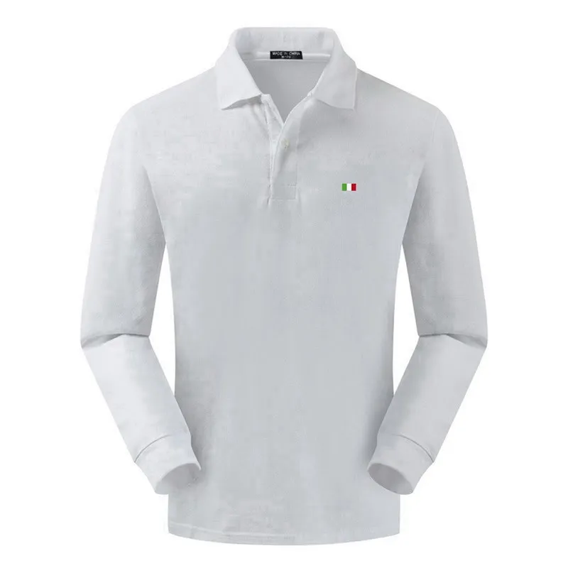 100% Baumwolle Frühling Herbst Hohe Qualität männer Langarm Polos Shirts Casual Stickerei Marke Mode Revers Männlich Tops S-4XL 220514