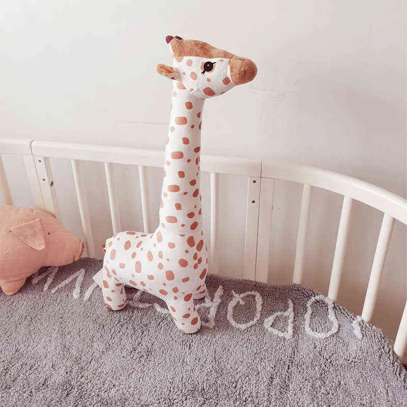 PC CM Ins Cartoon Giraffe Plush speelgoed Gevulde zachte mooie dierenherten voor baby bijbehorende poppen kinderen kamer decoratie cadeau j220704