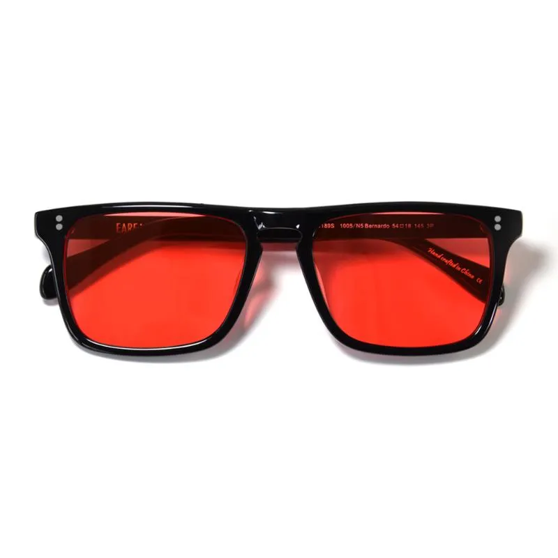 Güneş gözlüğü Robert Downey Red Lens Gözlük Moda Retro Erkekler Marka Tasarımcısı Asetate Frame Eyewear217p