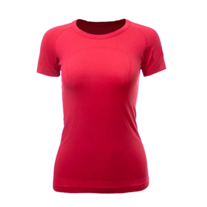 Lu-088 NWT Women's Sports T-shirt Fitness Clothing Woman Short Sleeve Workout Shirts Gym Tops Active Wear Yoga Clothes Ladies good top