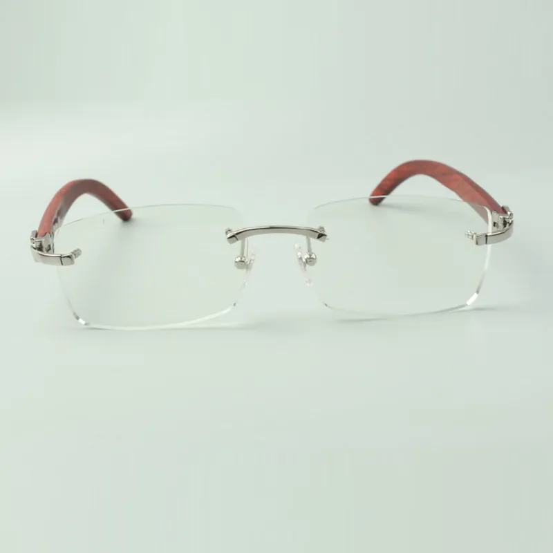 Schlichtes Brillengestell 3524012 mit originalen Holzbeinen und 56-mm-Gläsern für Unisex-358er