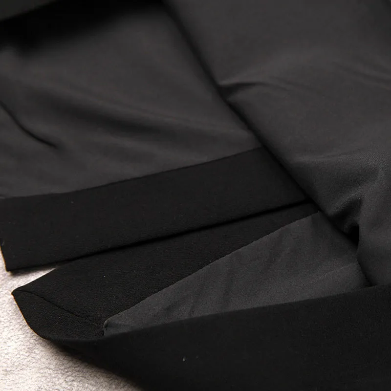 2022 Summer Długie rękaw okrągła szyja Czarna kolorowa kolorowa koronkowa panelowa wstążka krawat krawat krawę