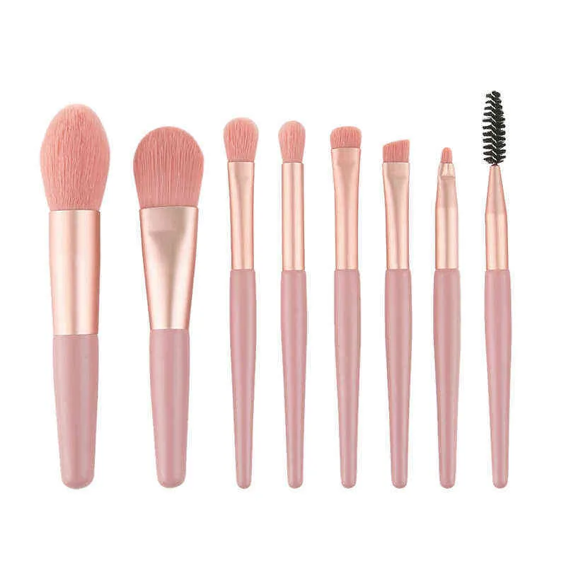 NXY Makeup Brushes Mini with Matte Wooden Handle Portable Soft Hair Brush Set Beauty Tools 0406