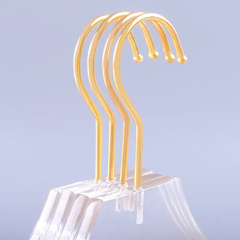 Clear Acrylic Clothes Hanger com Gold Hook Transparent Shirts Dressches For Kids Girl 220531