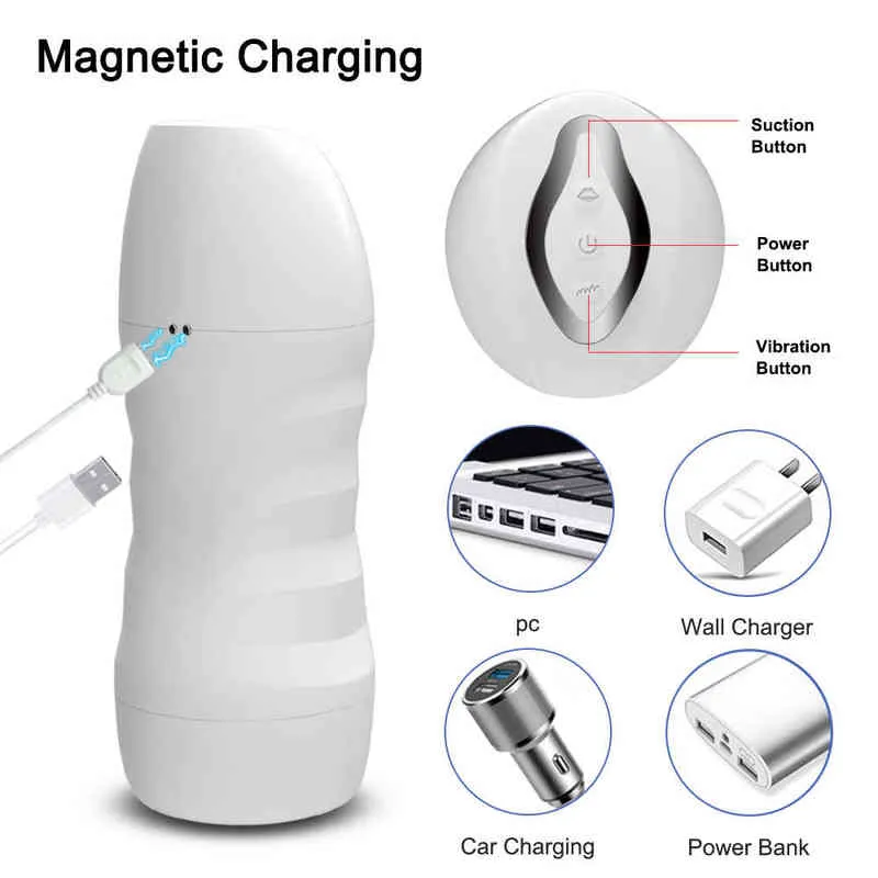 Automatic Sucking Man Masturbator Blowjob Masturbation Equipment Machine Sex Toys Adult Goods For Men Man Masturbators Cup L220808