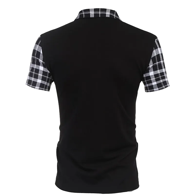 Été Hommes Casual Stritching À Manches Courtes Polo Chemise Vêtements D'affaires De Luxe Tee Homme De Mode Grille Zipper Polos Tops Hommes 220608