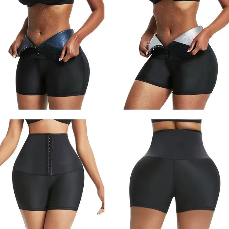 Träning Body Shaper Bastu Pants Sweat Suits For Women High midjekomprimering Slimmning Shorts Thermo Wiast Trainer Leggings 220623
