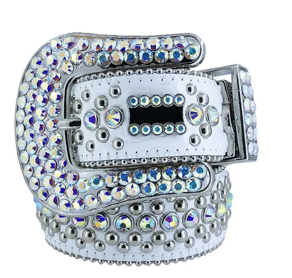 Hochwertiger BB -Simon -Gürtel für Frauen Designer Männergürtel mit Bling -Strass Big Lederschnalle286N221V