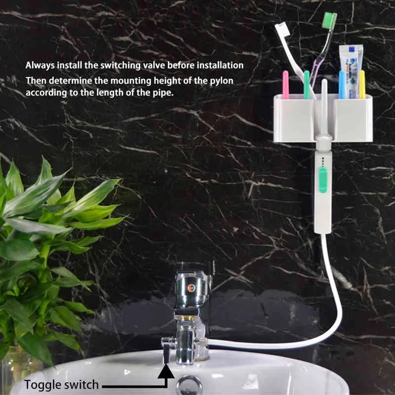 6Nozzle Faucet Oral Irrigator Water Dental Floser Portable Irrigador Jet Tandborste Irrigationständer Rengöring 220510