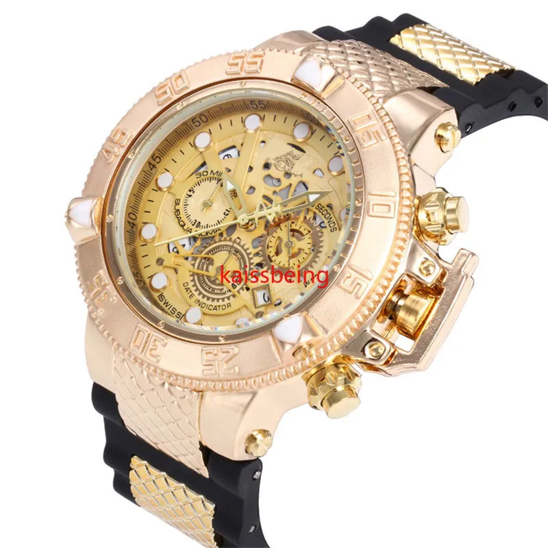 law TOP Quality Undefeated RESERVE 100% Function All Work Wristwatch Analog Quartz Mens Fashion Business Watch Reloj Hombres339C