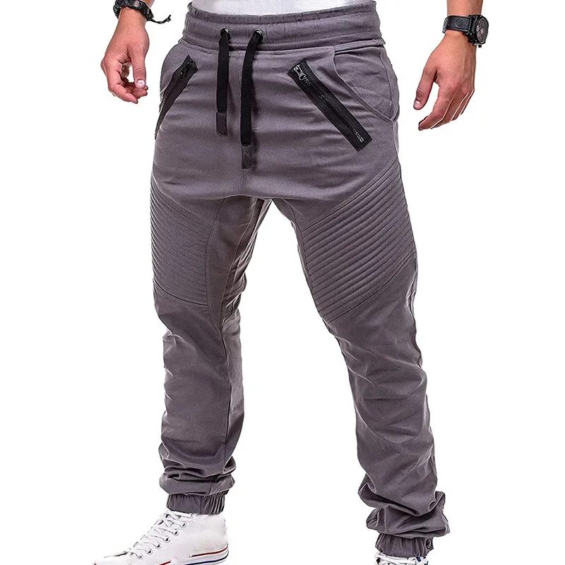 Mens Track Pants ince pantolon spor izleme erkekler moda çizme gereği zip şeritler cep ayak bileği bağlı uzun pantolon spor pantolon 220622