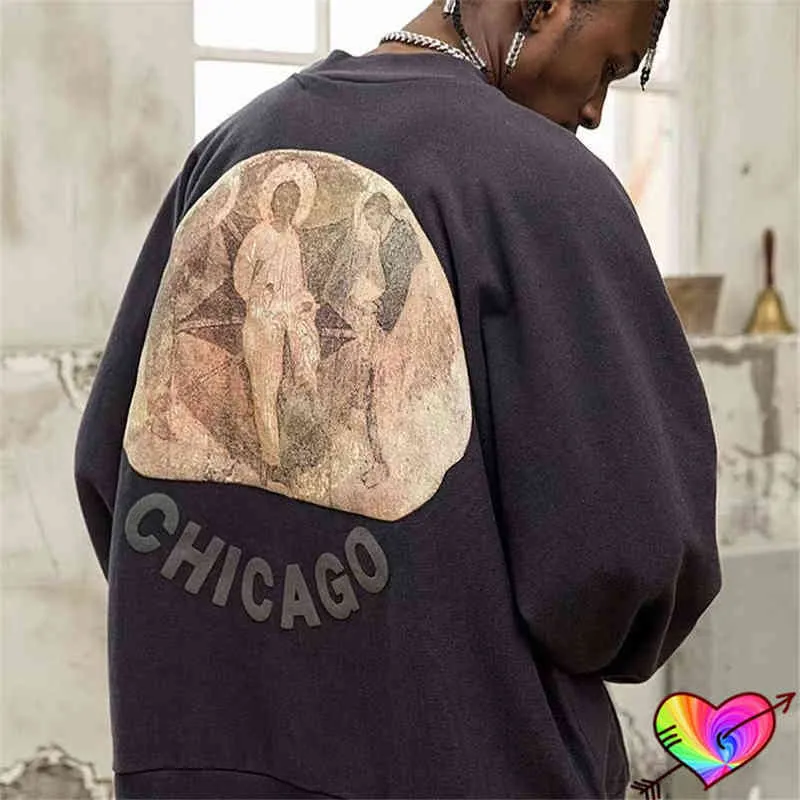 2022 Foam Print Jesus Is King Felpe Uomo Donna Hip Hop Chicago Felpa con cappuccio manica lunga Ye Felpa con cappuccio T220802