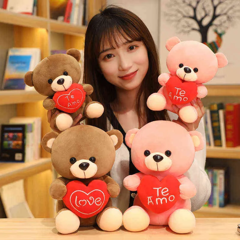 ПК CM Kawaii Tie Teddy Bear Plush Toy Beautiful Beautiful Harding Colls Куклы мягкие животные для детей девочки рождественские подарки J220704