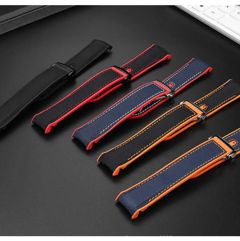 Nylon Rubber Silicone Strap For Omega 300 SEAMASTER 600 Ocean Planet Speedmaster Watch Bracelet Watch Band Chain Accessories3411