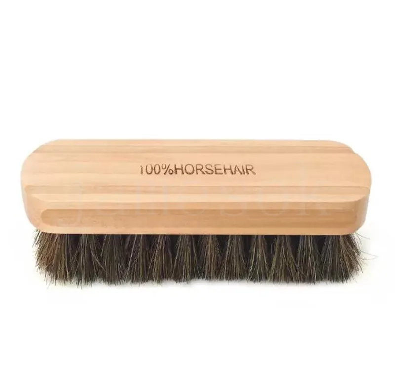 Brosse à chaussures en crin vernis cuir naturel vrai crin de cheval outil de polissage doux polissage à l'huile nettoyage brosses de dépoussiérage de706