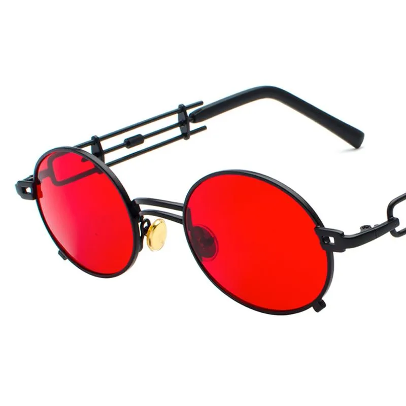 النظارات الشمسية على غرار الموضة الجولة steampunk الرجال الرجعية قوطية القوطية البخار البخار شمس نظارات للنساء صيف 2022Sunglasses224i