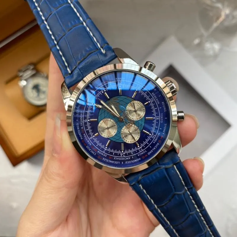 2022 Nieuwe luxe heren horloges zes steken werken automatische mechanische horloge designer Hoge kwaliteit top merk staal en lederen band mode gift sportstijl