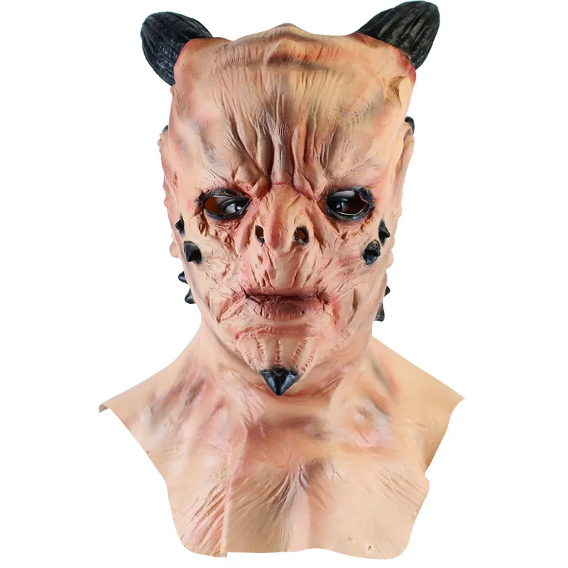 Halloween Devil Masks Face Cover Horror Cosplay Headgear Prop Masquerade Performance Costume Props Scary Horns Masks 220705