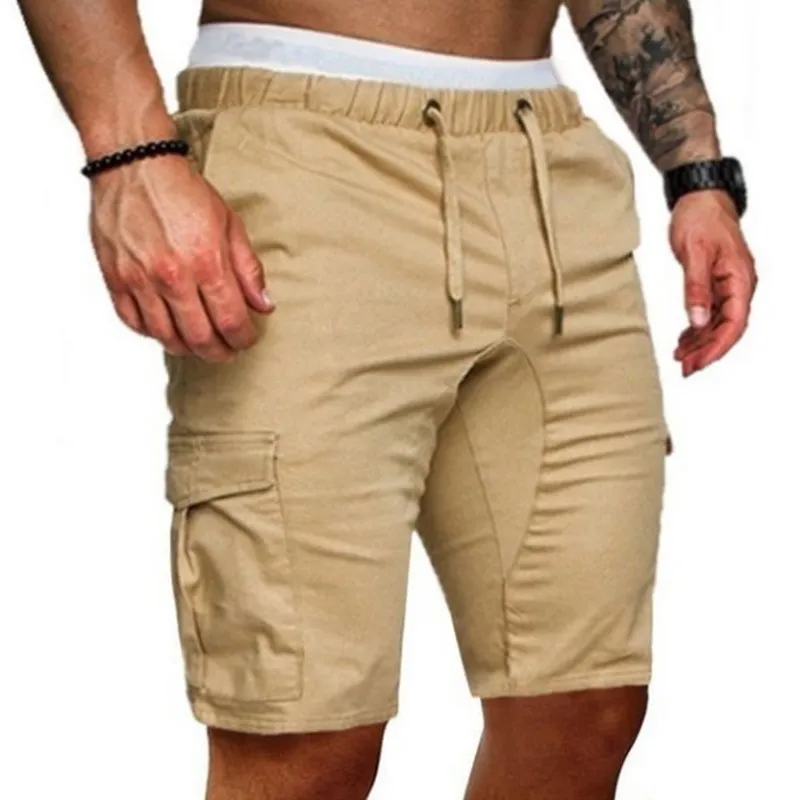 Moda masculino shorts de verão esportes de ginástica de ginástica calças de cargo calças de jogger masculino